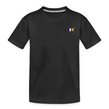 Frankreich Jamaika Flagge Herz - Kinder Premium Bio T-Shirt - Schwarz - Vorne
