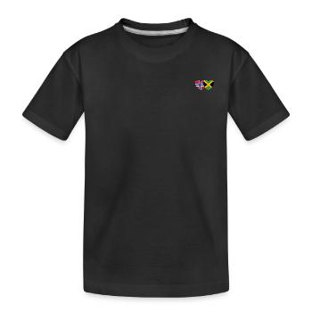 Norwegen Jamaika Flagge Herz - Kinder Premium Bio T-Shirt - Schwarz - Vorne