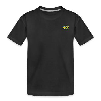 Schweden Jamaika Flagge Herz - Kinder Premium Bio T-Shirt - Schwarz - Vorne