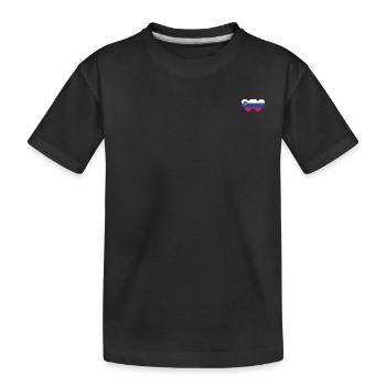Slowenien Russland Flagge Herz - Kinder Premium Bio T-Shirt - Schwarz - Vorne