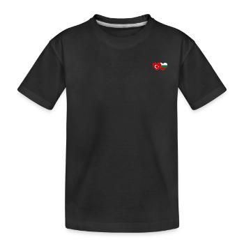 Turkey Bulgaria Flag Heart - Kids' Premium Organic T-Shirt - black - Front