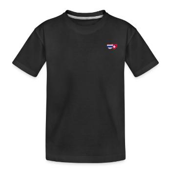 Thailand Schweiz Flagge Herz - Kinder Premium Bio T-Shirt - Schwarz - Vorne