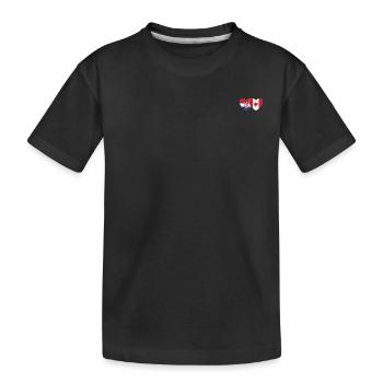 Kroatien Kanada Flagge Herz - Kinder Premium Bio T-Shirt - Schwarz - Vorne