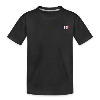 Frankreich Kanada Flagge Herz - Kinder Premium Bio T-Shirt - Schwarz - Vorne