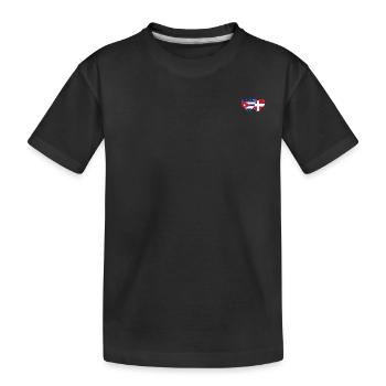 Kuba Dänemark Flagge Herz - Kinder Premium Bio T-Shirt - Schwarz - Vorne