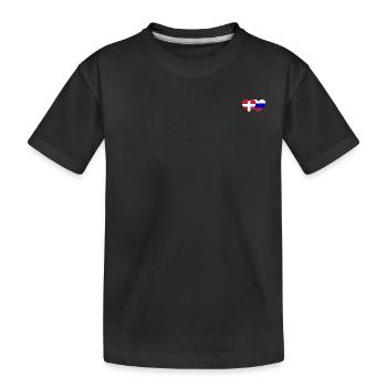 Denmark Russia Flag Heart - Kids' Premium Organic T-Shirt - black - Front