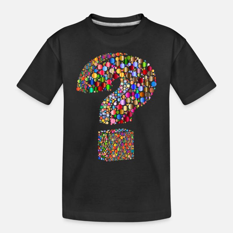 point d'interrogation arc-en-couleur - T-shirt bio Premium Enfant - noir