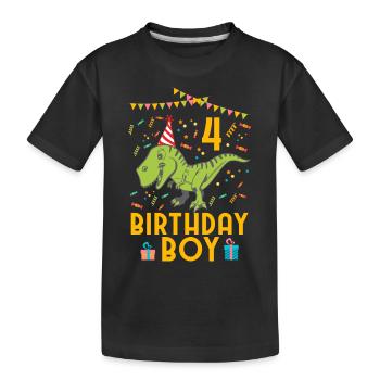 Birthday Boy - 4. Geburtstag - Kinder Premium Bio T-Shirt - Schwarz - Vorne