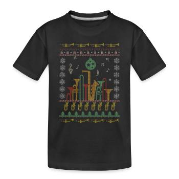 Saxophon Musiker Musik Geschenk Weihnachten Ugly - Kinder Premium Bio T-Shirt - Schwarz - Vorne