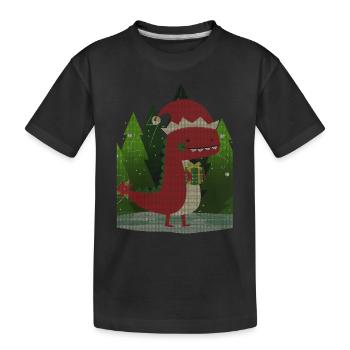 Dinosaure Dino Cadeau De Noël Enfants Moche - T-shirt bio Premium Enfant - noir - Devant