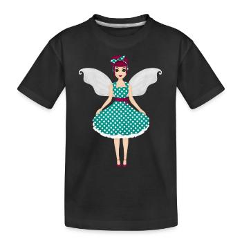 Rockabilly Fee - Kinder Premium Bio T-Shirt - Schwarz - Vorne