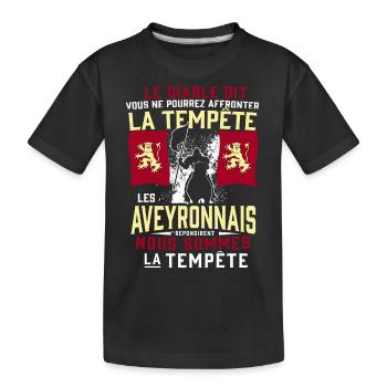 Tempête Aveyronnais - T-shirt bio Premium Enfant - noir - Devant
