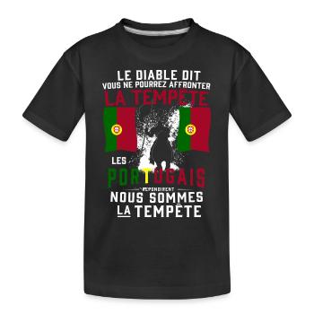 Tempête Portugais - T-shirt bio Premium Enfant - noir - Devant