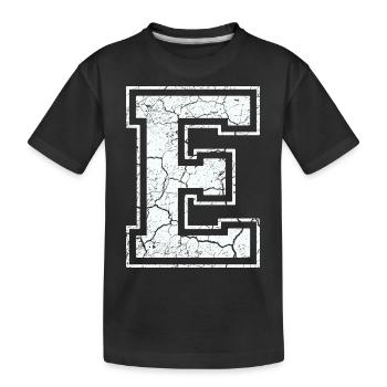 Letter S in white in the used look - Kids' Premium Organic T-Shirt - black - Front