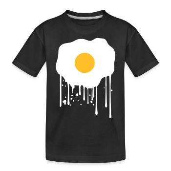 spray tropfen graffiti stempel spiegelei essen lec - Kinder Premium Bio T-Shirt - Schwarz - Vorne