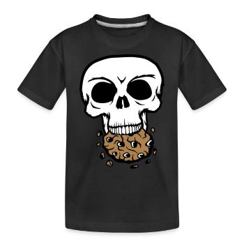 mort crâne mort tête squelette os mort - T-shirt bio Premium Enfant - noir - Devant