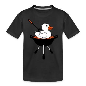 grillen bbq kochen essen hunger kueche lecker chef - Kinder Premium Bio T-Shirt - Schwarz - Vorne