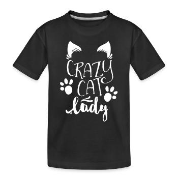 Crazy Cat Lady Shirt - Kids' Premium Organic T-Shirt - black - Front
