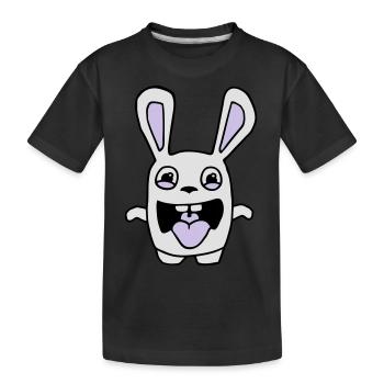 dessin lapin mignon débile style BD cartoon fun - T-shirt bio Premium Enfant - noir - Devant