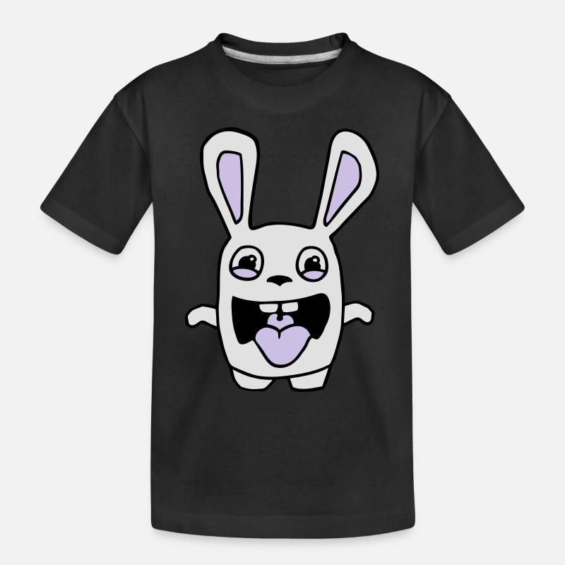 dessin lapin mignon débile style BD cartoon fun - T-shirt bio Premium Enfant - noir