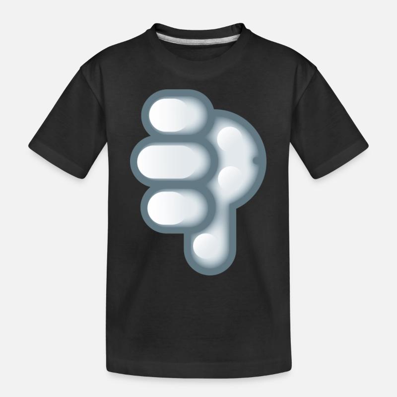 Smiley Hand Signal Down - Kinder Premium Bio T-Shirt - Schwarz