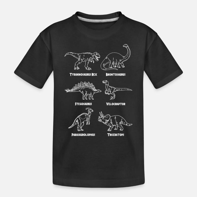 Dinosaurier Sorten - Kinder Premium Bio T-Shirt - Schwarz