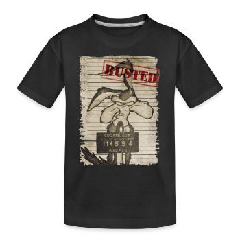 Looney Tunes Wile E. Coyote Busted - Kinder Premium Bio T-Shirt - Schwarz - Vorne