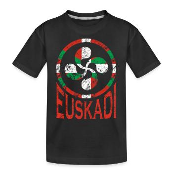 Drapeau d’Euskadi. Pays Basque Lauburu. Ikurriña - T-shirt bio Premium Enfant - noir - Devant