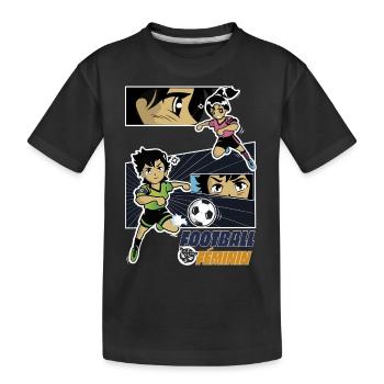 Football féminin - T-shirt bio Premium Enfant - noir - Devant