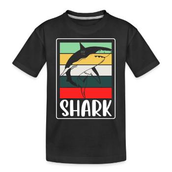 Weißer Hai Meerestier Tier - Kinder Premium Bio T-Shirt - Schwarz - Vorne