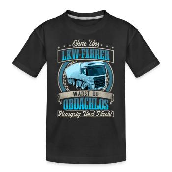 LKW Fahrer - Kinder Premium Bio T-Shirt - Schwarz - Vorne