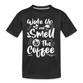 Coffee Bean Energy Fatigue Breakfast - Kids' Premium Organic T-Shirt - black - Front