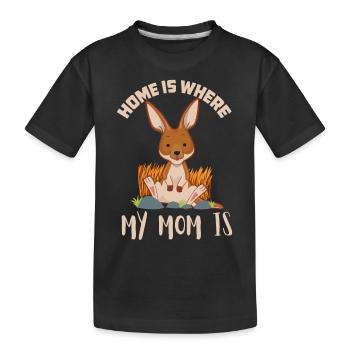 Kangaroo Baby - Kids' Premium Organic T-Shirt - black - Front