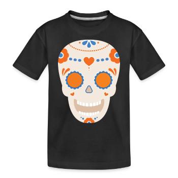 Skull - Kinder Premium Bio T-Shirt - Schwarz - Vorne