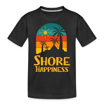 Shore Happiness Beach Summer Ocean Tropical - Kids' Premium Organic T-Shirt - black - Front