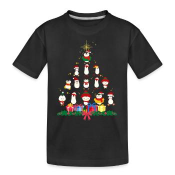 Pingouin Noël. Cadeau de Noël - T-shirt bio Premium Enfant - noir - Devant