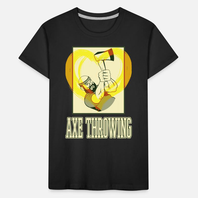 Axe Throwing Axe Throwing Axe Throwing Sport Double Axe Kids' Premium Organic T-Shirt