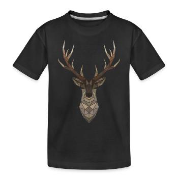 Hirsch - Kinder Premium Bio T-Shirt - Schwarz - Vorne