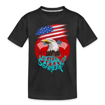 USA, Amerykański Orzeł - T-shirt bio Premium Enfant - noir - Devant