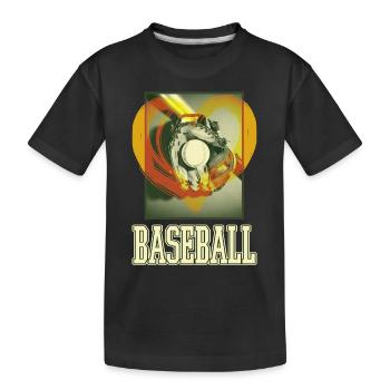 Baseball Ball Handschuh Schläger Vintage Retro - Kinder Premium Bio T-Shirt - Schwarz - Vorne