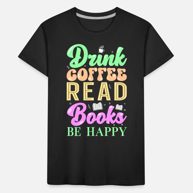 Read coffee books Kids' Premium Organic T-Shirt