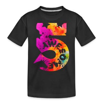 UNICORN 5TH BIRTHDAY AWESOME 5 YEARS - Kids' Premium Organic T-Shirt - black - Front