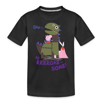 Peppa Pig Dinosaurs Lover - Kids' Premium Organic T-Shirt - black - Front