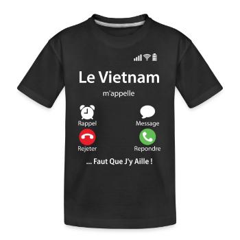 Le Vietnam M'appelle Faut Que J'y Aille Télé Écran - T-shirt bio Premium Enfant - noir - Devant