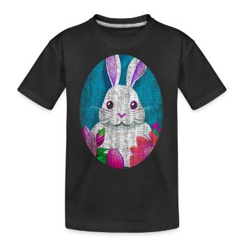 Vintage Osterhase Niedlich - Kinder Premium Bio T-Shirt - Schwarz - Vorne