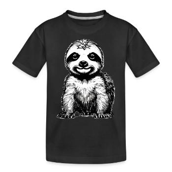 Sloth Fatigue Sloth Drawing Sloths - Kids' Premium Organic T-Shirt - black - Front