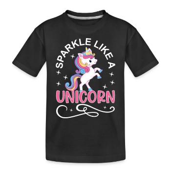 Paillettes comme une licorne - T-shirt bio Premium Enfant - noir - Devant