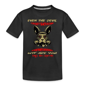 Bunny devil - Kinder Premium Bio T-Shirt - Schwarz - Vorne