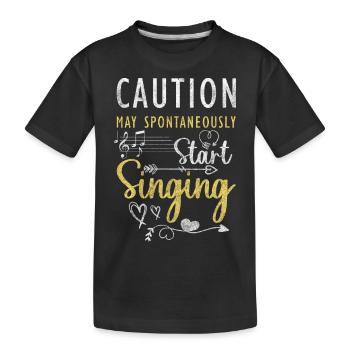 Singing Musician Singing Voice Spotlight - Kids' Premium Organic T-Shirt - black - Front