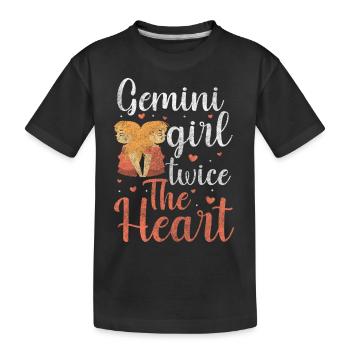 Zwilling Tierkreiszeichen Geburtstag Konstellation - Kinder Premium Bio T-Shirt - Schwarz - Vorne